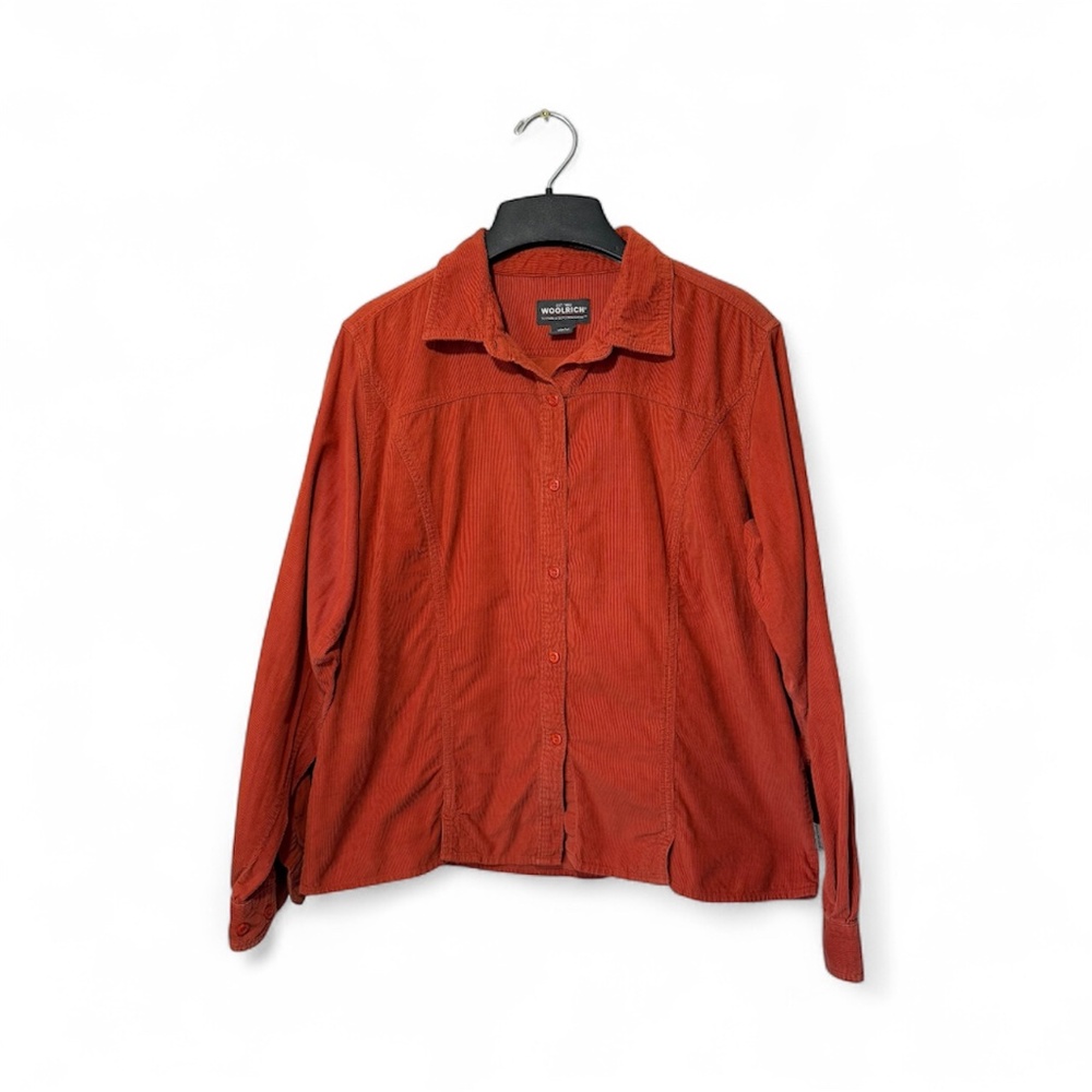 Woolrich Corduroy Button Down Shirt Burnt Orange Size L